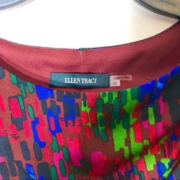 Ellen Tracy Gathered Waist Sheath Dress Sz 10 - Picture 3 of 7